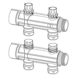 Uponor Magna Verteilersegment mit Ventil 2x25mm, 1121536... UPONOR-1121536 6414905660414 (Abb. 1)