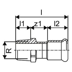 Uponor Inox Übergangsstück mit AG 28xR1"MT... UPONOR-1119141 6414905557332 (Abb. 1)