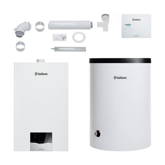 Vaillant ecoTEC plus Heizsystempaket 1.641/2 VC 10CS/1-5, VRC 710, VIH R 120, Luft-Abgas-System flexibel, 3,4-10,9kW bei 50/30C