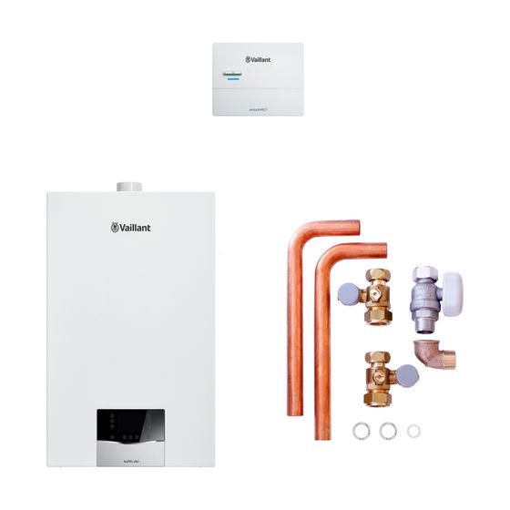 Vaillant ecoTEC plus Heizsystempaket 1.670/2 VC 25CS/1-5, VRC 710, Anschlusszubehör, 3,4-26,4kW bei 50/30C