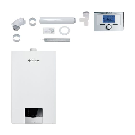 Vaillant ecoTEC plus Gas-Brennwert-Heizsystempaket 1.193 Mehrfachbelegung 4er VC 20CS/1-5, VRT 350, 3,4-21,0kW bei 50/30C