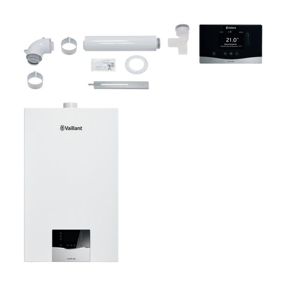 Vaillant ecoTEC plus Heizsystempaket 1.12/2 VC 10CS/1-5, VRC 720/3, Luft-Abgas-System starr, 3,4-10,9kW bei 50/30C