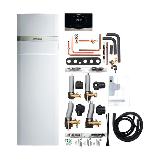 Vaillant flexoCOMPACT exclusive Wärmepumpen-Paket 4.6201 VWF 58/4, Leistung 5,3kW bei B0/W35