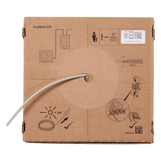 Vaillant SystemLAN Kabel für iQconnect, 100m, Cat5e, SF/UTP, 2x2x24/1, Grau, 8000038156