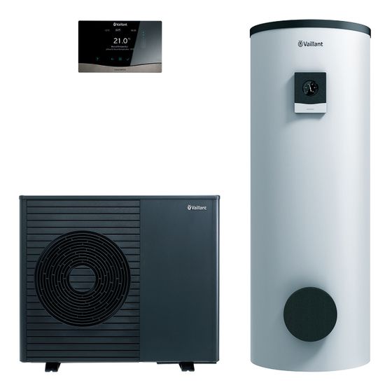 Vaillant aroTHERM plus Wärmepumpen-Paket 4.3323 R290, 2,67kW bei A7/W35, 230V, mit Warmwasserspeicher VIH RW 300/3 BR