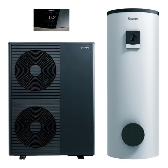 Vaillant aroTHERM plus Wärmepumpen-Paket 4.3325 R290, 5,74kW bei A7/W35, 400V, mit Warmwasserspeicher VIH RW 300/3 BR