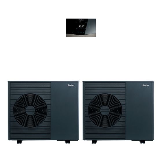 Vaillant aroTHERM plus Wärmepumpen-Paket 4.3507 2er-Kaskade R290, 2,67kW bei A7/W35, 230V, sensoCOMFORT, VR 940f