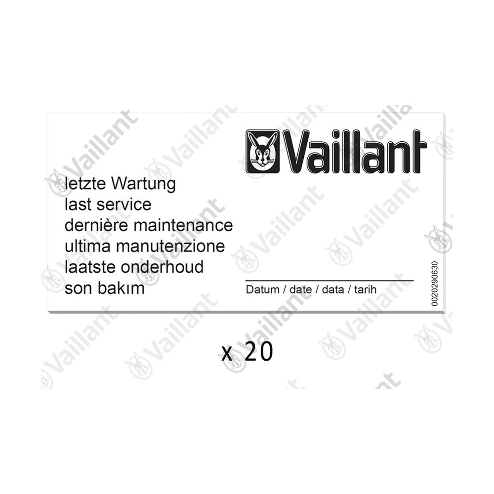 Vaillant Wartungsaufkleber 0010027639... VAILLANT-0010027639 4024074867471 (Abb. 1)