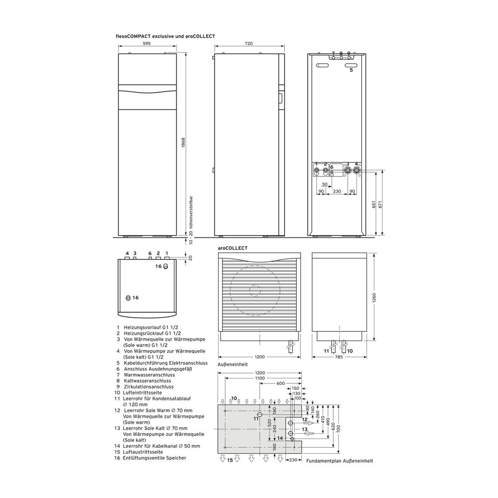 Vaillant flexoCOMPACT Paket Heizungswärmepumpe exclusive VWF 88/4 mit aroCOLLECT, ... VAILLANT-0010030877 4024074869116 (Abb. 5)