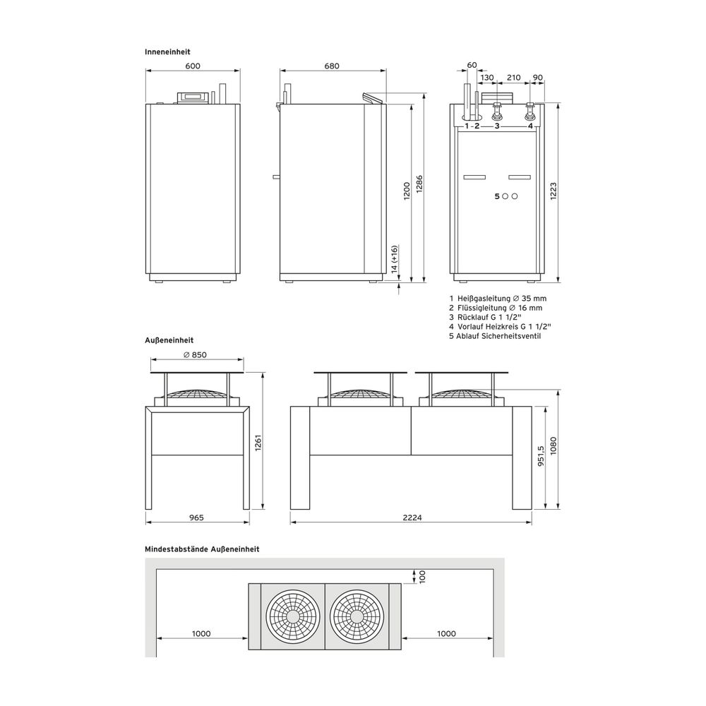 Vaillant aroTHERM perform Wärmepumpen-Paket VWL 255/3 IS S1 mit VWL 255/3 AS, Leis... VAILLANT-0010040379 4024074913635 (Abb. 4)