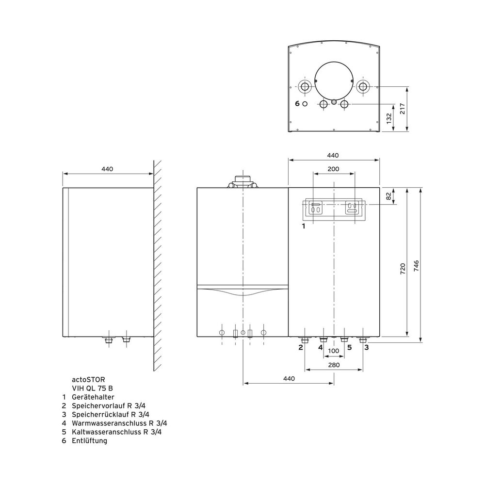 Vaillant actoSTOR VIH QL 75 B wandh. Warmwasserspeicher Rechtsmontage... VAILLANT-0020228375 4024074772706 (Abb. 2)