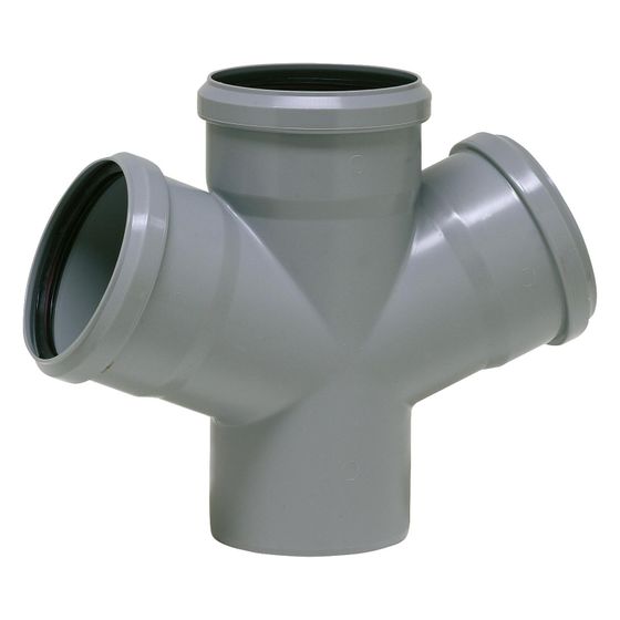 Valsir Doppelabzweig DN100/50 45 Grad, DN100/50, Polypropylen, EPDM
