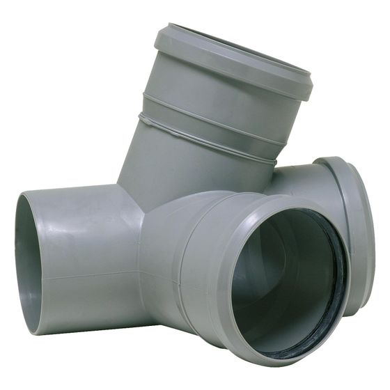 Valsir Eckdoppelabzweig DN 100x50x50 67 Grad, Polypropylen, EPDM-Dichtung