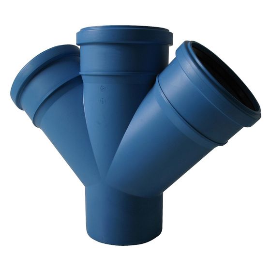 Valsir Doppelabzweig Triplus DN90, DN 90/90/90, 87 Grad, Polypropylen