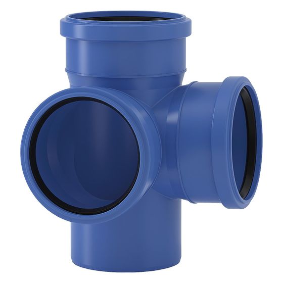 Valsir Eckdoppelabzweig Triplus DN100 87 Grad, DN 100, Polypropylen, SBR