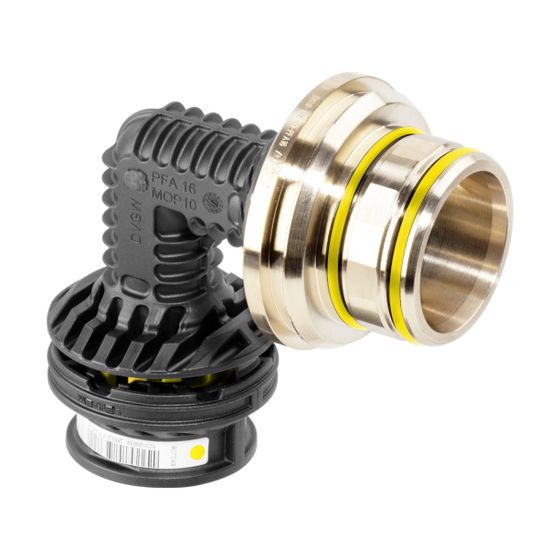 Viega Geopress K Anschlussbogen 90 Grad mit SC-Contur 9794G, d. 63mm, Kunststoff für Gas