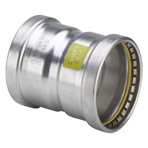 Viega Sanpress Inox G XL Muffe mit&nbsp;SC-Contur G XL 0215XL, d. 88,9mm, Stahl nichtrostend