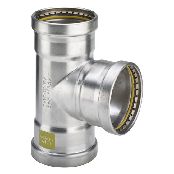 Viega Sanpress Inox G XL T-Stück 021XL, d. 76,1x35x76,1mm, Stahl nichtrostend