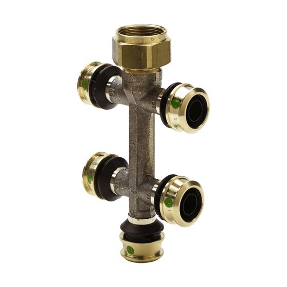 Viega Verteiler mit SC Raxofix 5326.09 in16mmxG3/4-5fach Siliziumbronze