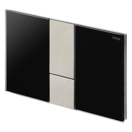 Viega Visign for Style 24 WC-Betätigungsplatte für Prevista 8614.1 Acryl Schwarz/Edelstahlfarben