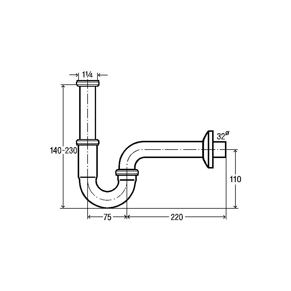 Viega Röhrengeruchverschluss Plus-Siphon 5611.5, 1 1/4" x 1 1/4, Schwarz matt... VIEGA-818142 4015211818142 (Abb. 2)