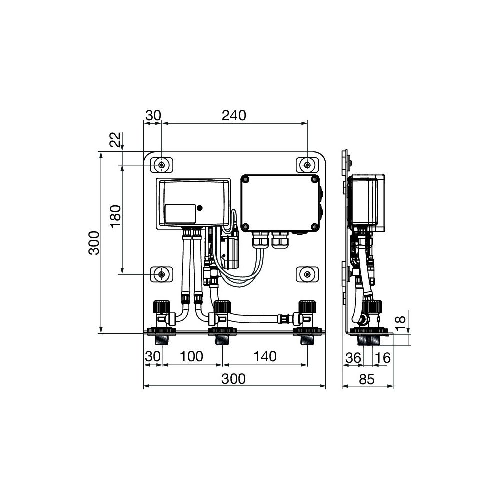 Viega AquaVip Duscheinheit 9120.3, 300x300x85mm, elektronisch CAN 24V... VIEGA-827328 4015211827328 (Abb. 2)