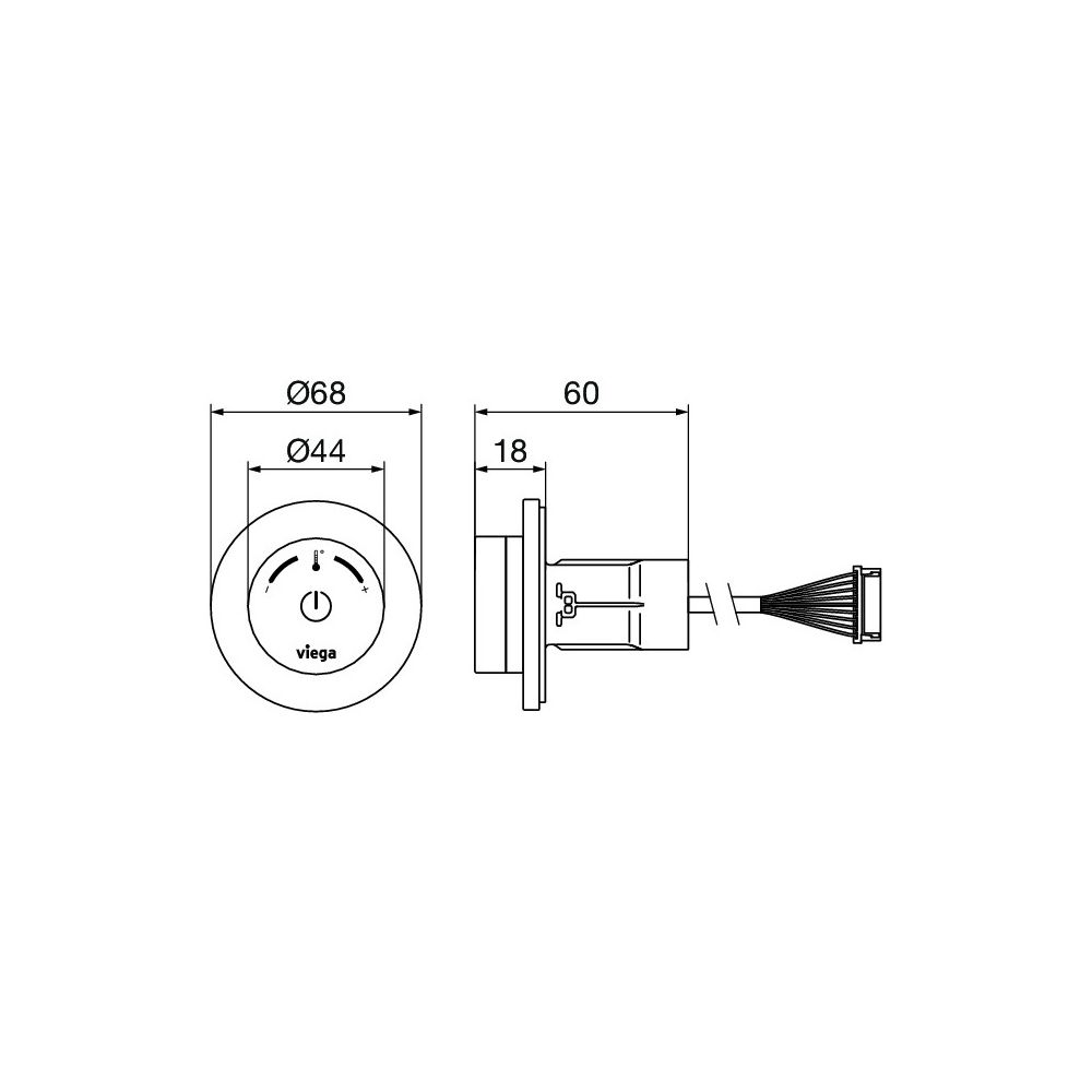 Viega Bedienelement Dusche 9121.4 für Nass- und Trockenbau, PC, Drehknopf Messing verchro... VIEGA-827830 4015211827830 (Abb. 2)