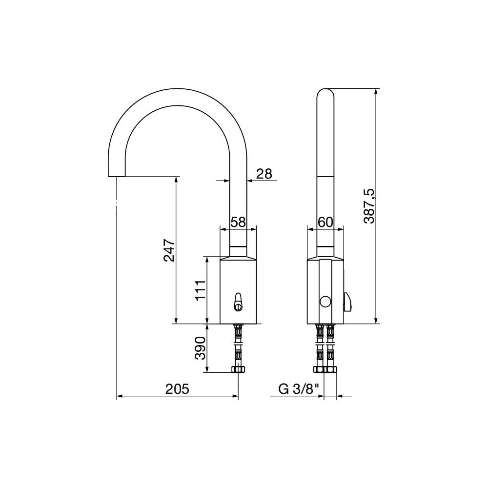 Viega AquaVip Küchenarmatur elektronisch 9121.7, warm und kalt, 210x390mm, verchromt... VIEGA-828318 4015211828318 (Abb. 2)