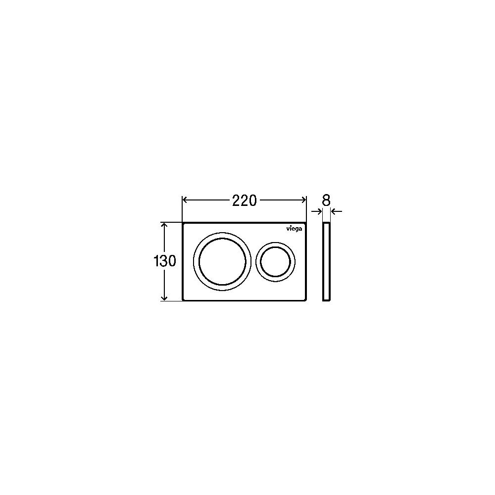 Viega Visign for Style 20 WC-Betätigungsplatte 8610.1, Kunststoff, Weiß matt... VIEGA-832476 4015211832476 (Abb. 3)