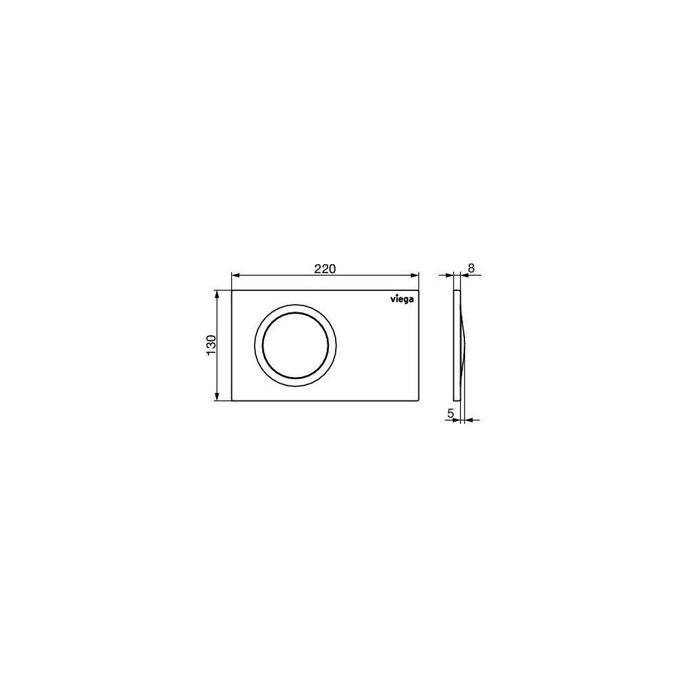 Viega Visign for Style 26 WC-Betätigungsplatte 8616.1, Kunststoff, Schwarz matt... VIEGA-831882 4015211831882 (Abb. 3)