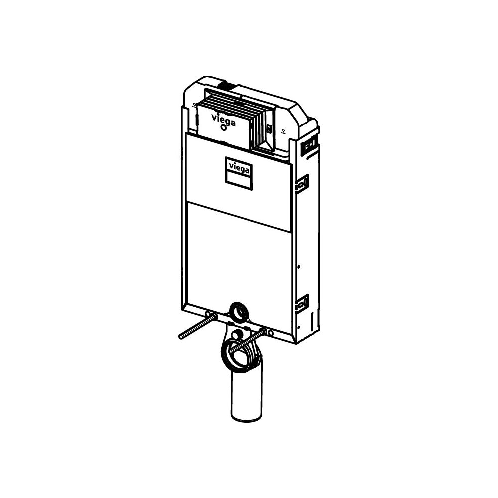 Viega Prevista Pure WC-Block mit Dusch WC-Anschluss 3H 8517, Bauhöhe 1077mm, Stahl verzin... VIEGA-824150 4015211824150 (Abb. 2)