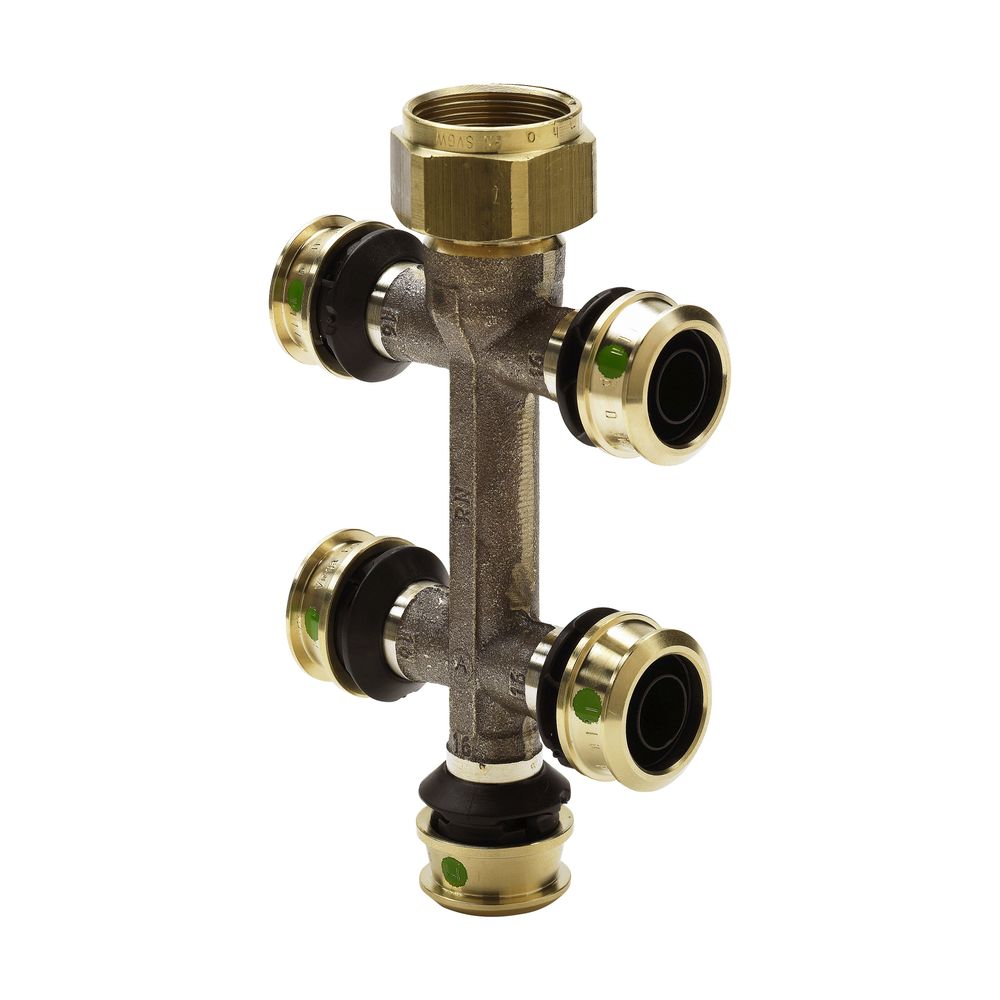 Viega Verteiler mit SC Raxofix 5326.09 in16mmxG3/4-5fach Siliziumbronze... VIEGA-645632 4015211645632 (Abb. 1)