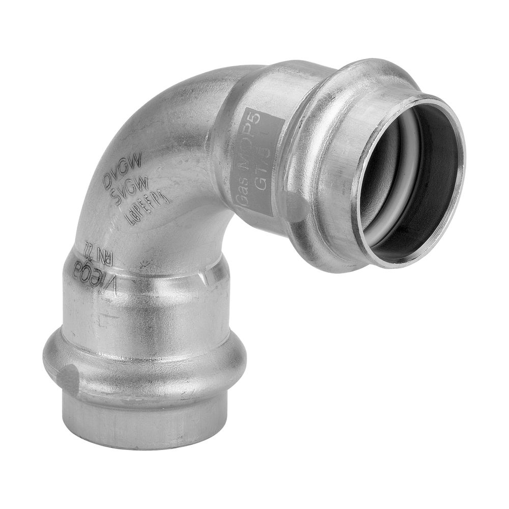 Viega Sanpress Inox G Bogen 90 Grad mit SC-Contur 0216 für Gas, d. 22mm, Stahl nichtroste... VIEGA-485801 4015211485801 (Abb. 3)