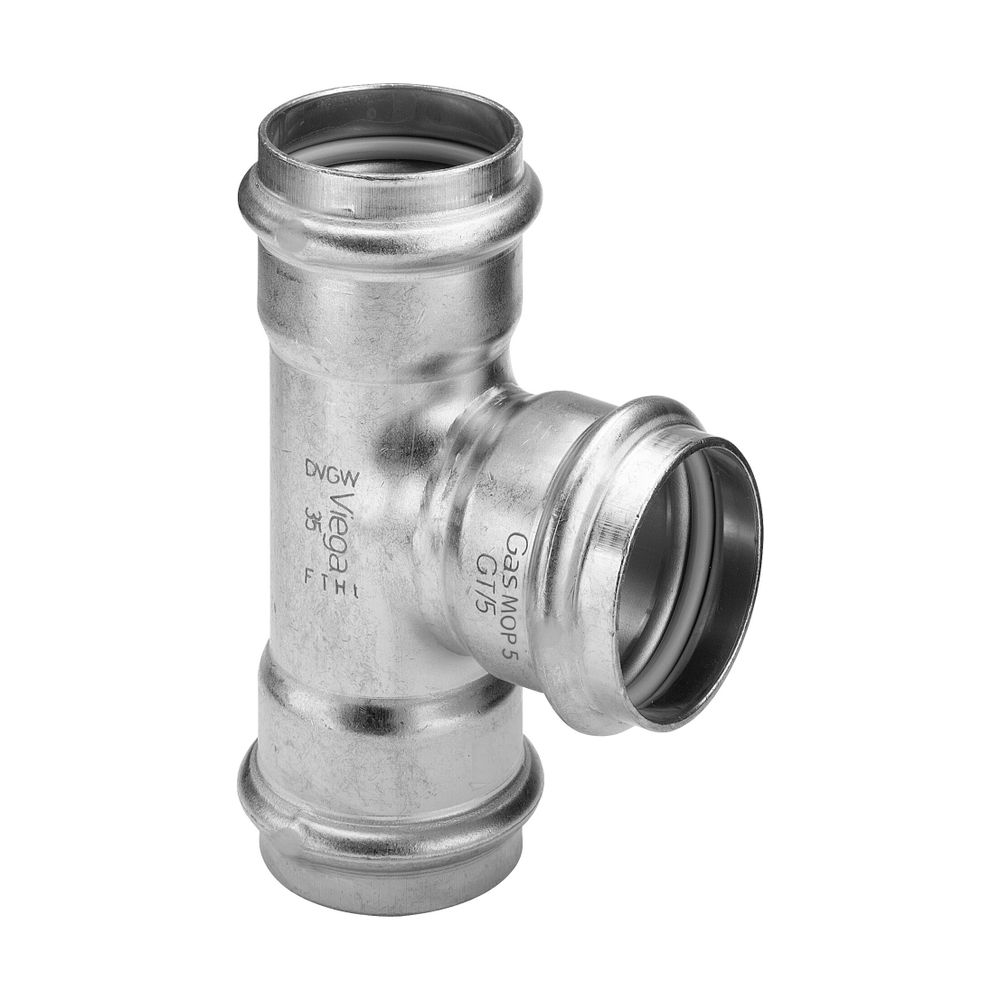 Viega Sanpress Inox G T-Stück mit SC-Contur 0218 für Gas, d. 18mm, Stahl nichtrostend... VIEGA-486464 4015211486464 (Abb. 3)