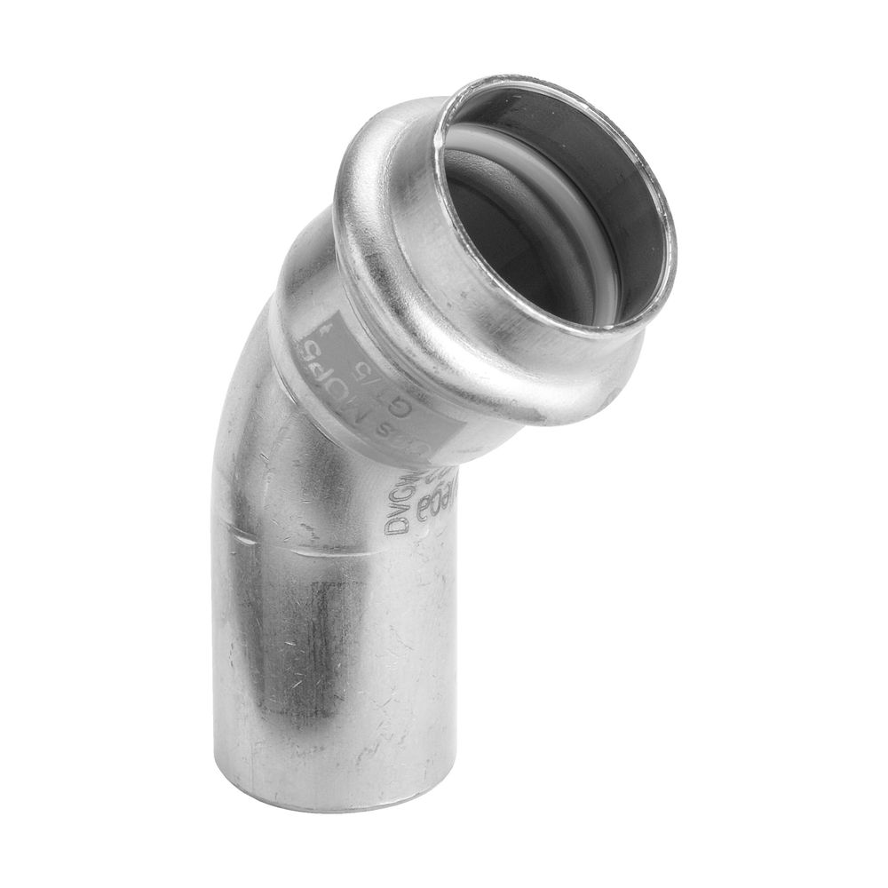 Viega Sanpress Inox G Bogen I/A 45 Grad mit SC-Contur 0226.1 für Gas, d. 22mm, Stahl nich... VIEGA-486211 4015211486211 (Abb. 3)