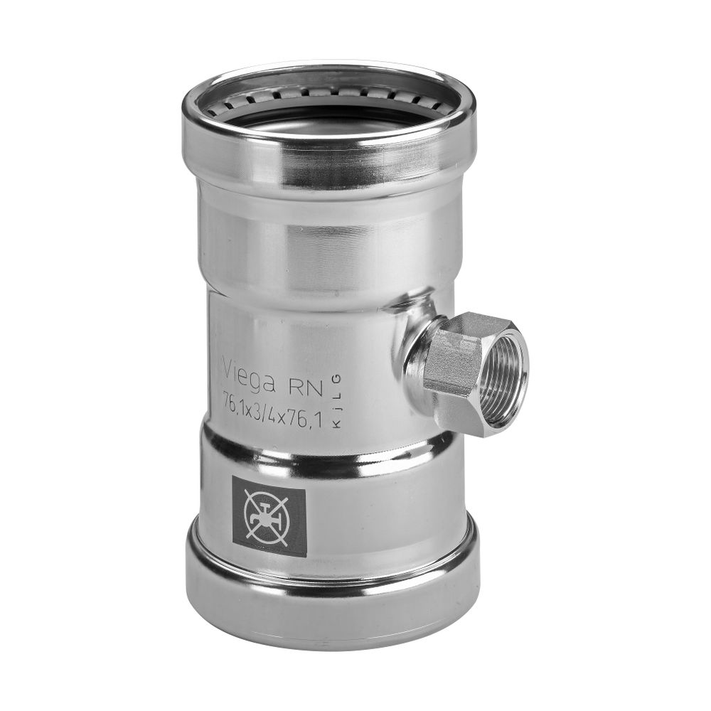 Viega Prestabo XL T-Stück mit SC-Contur 1117.2XL, 76,1mm x Rp 3/4"x76,1mm, Stahl verzinkt... VIEGA-598075 4015211598075 (Abb. 3)