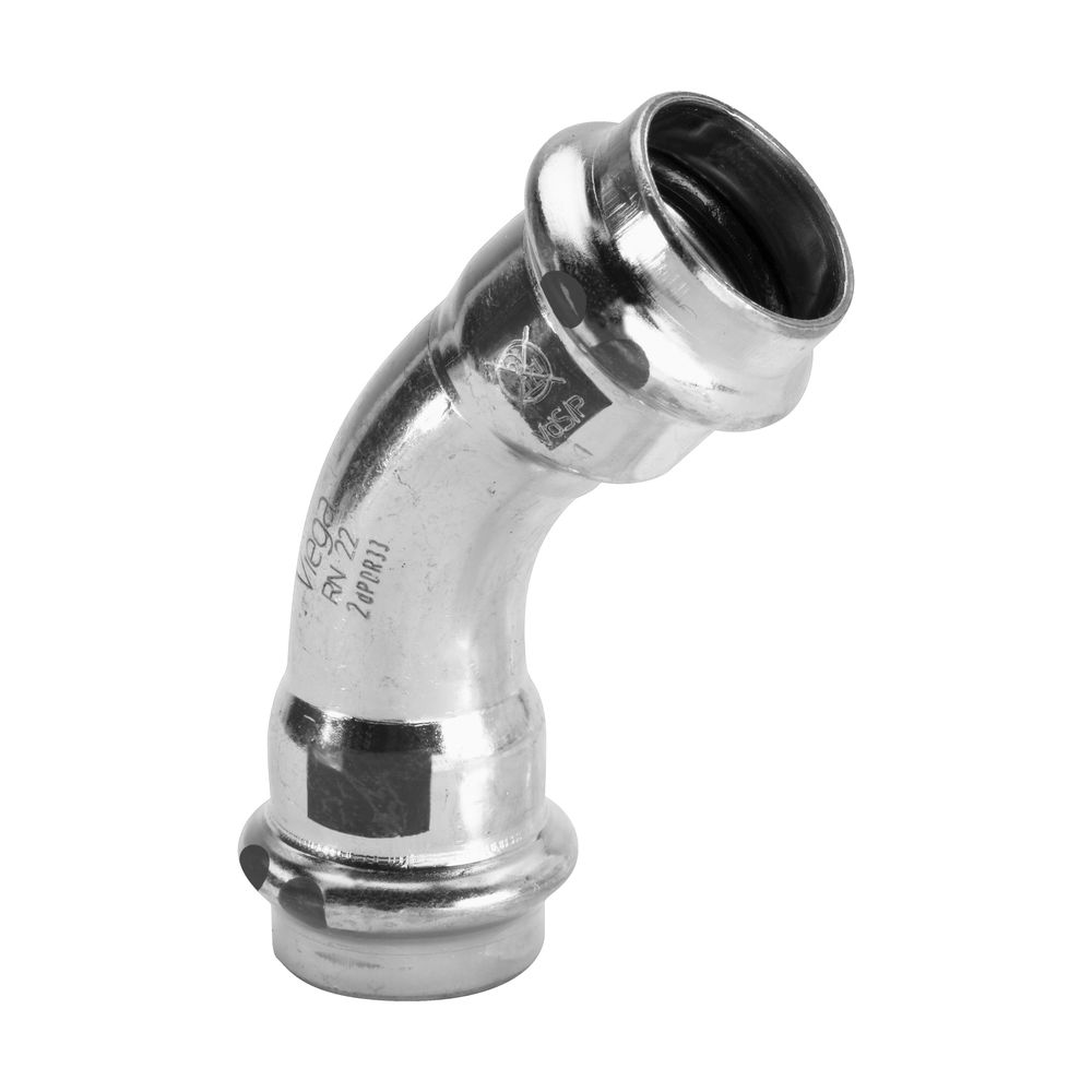 Viega Prestabo LF Bogen 45 Grad mit SC-Contur 1126LF, labs-frei, d. 22mm, Stahl verzinkt... VIEGA-716172 4015211716172 (Abb. 3)