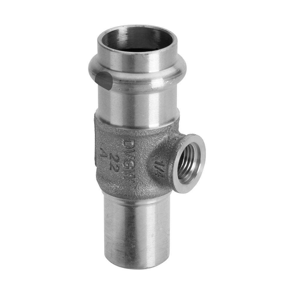 Viega Sanpress T-Stück I/A mit SC-Contur 2217.4, d. 42mm x G 1/4" x d. 42mm, Rotguss... VIEGA-705640 4015211705640 (Abb. 3)