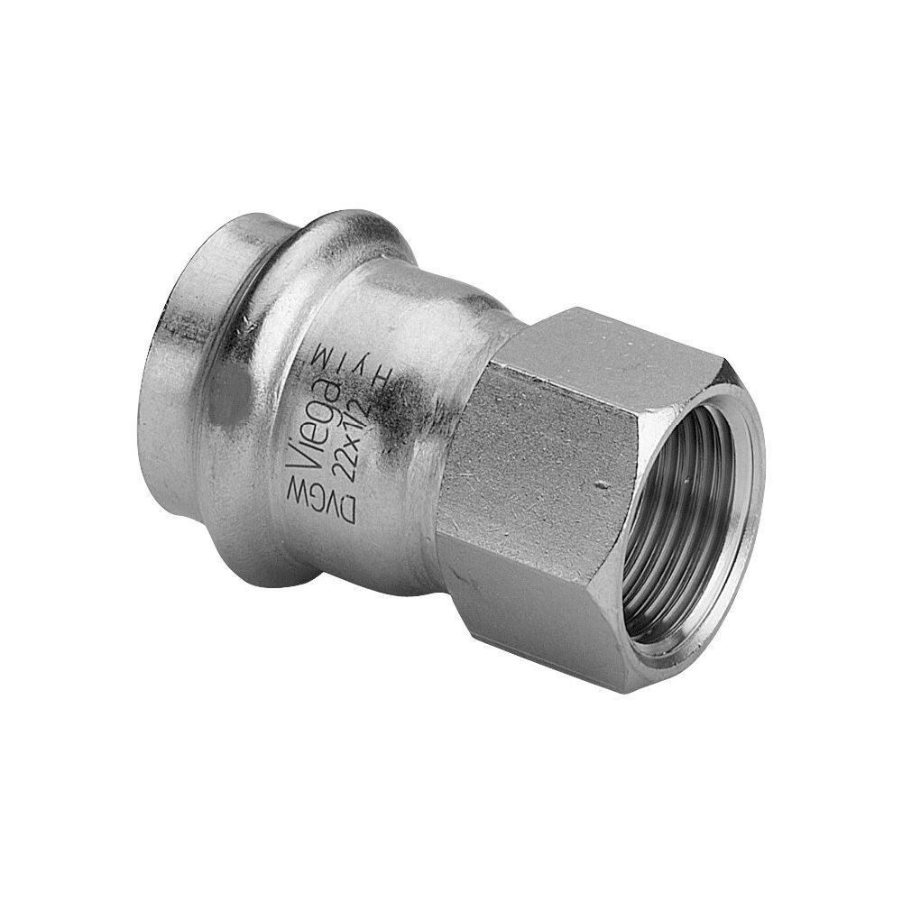 Viega Sanpress Inox Übergangsstück mit SC-Contur 2312, d. 22mm x Rp 1/2", Stahl nichtrost... VIEGA-436612 4015211436612 (Abb. 3)