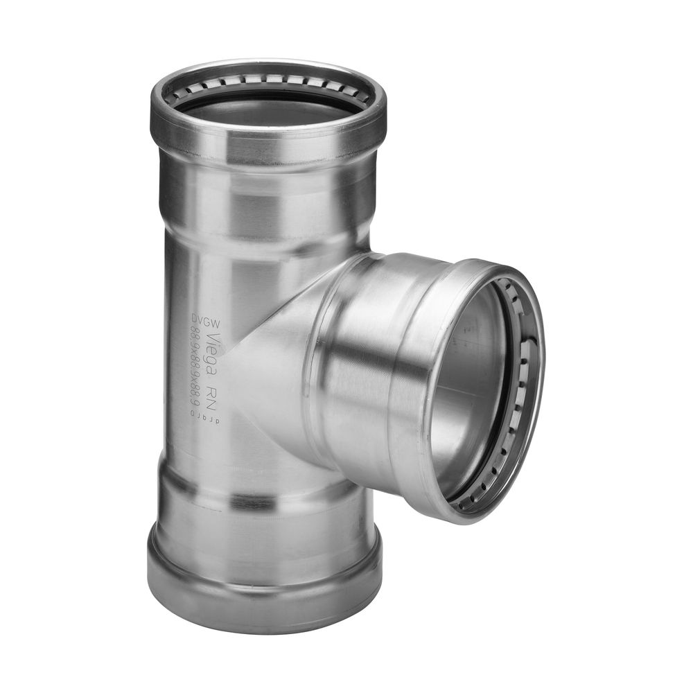 Viega Sanpress Inox XL LF T-Stück mit SC-Contur 2318XLLF, labs-frei, d. 108x76,1x108mm, S... VIEGA-665500 4015211665500 (Abb. 3)