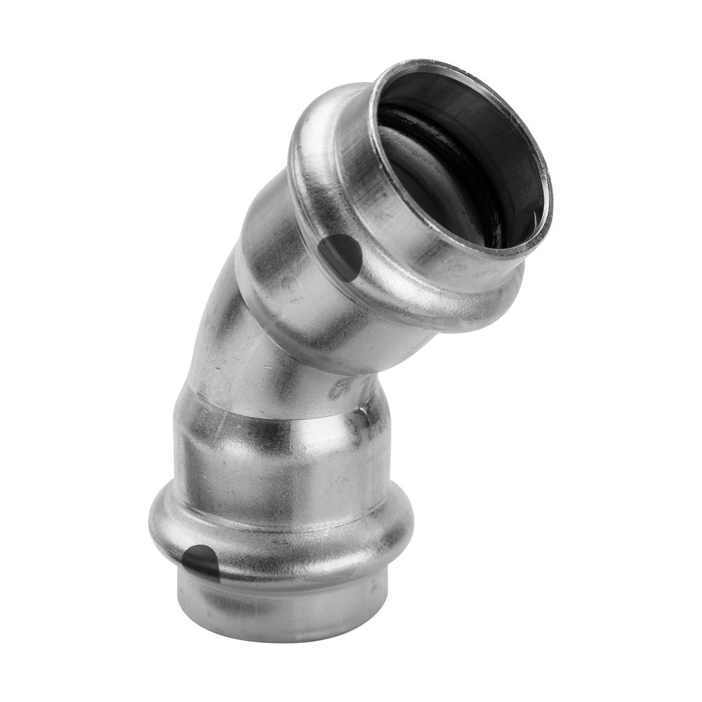 Viega Sanpress Inox Bogen 45 Grad mit SC-Contur 2326LF, labs-frei, d. 28mm, Stahl nichtro... VIEGA-664886 4015211664886 (Abb. 3)