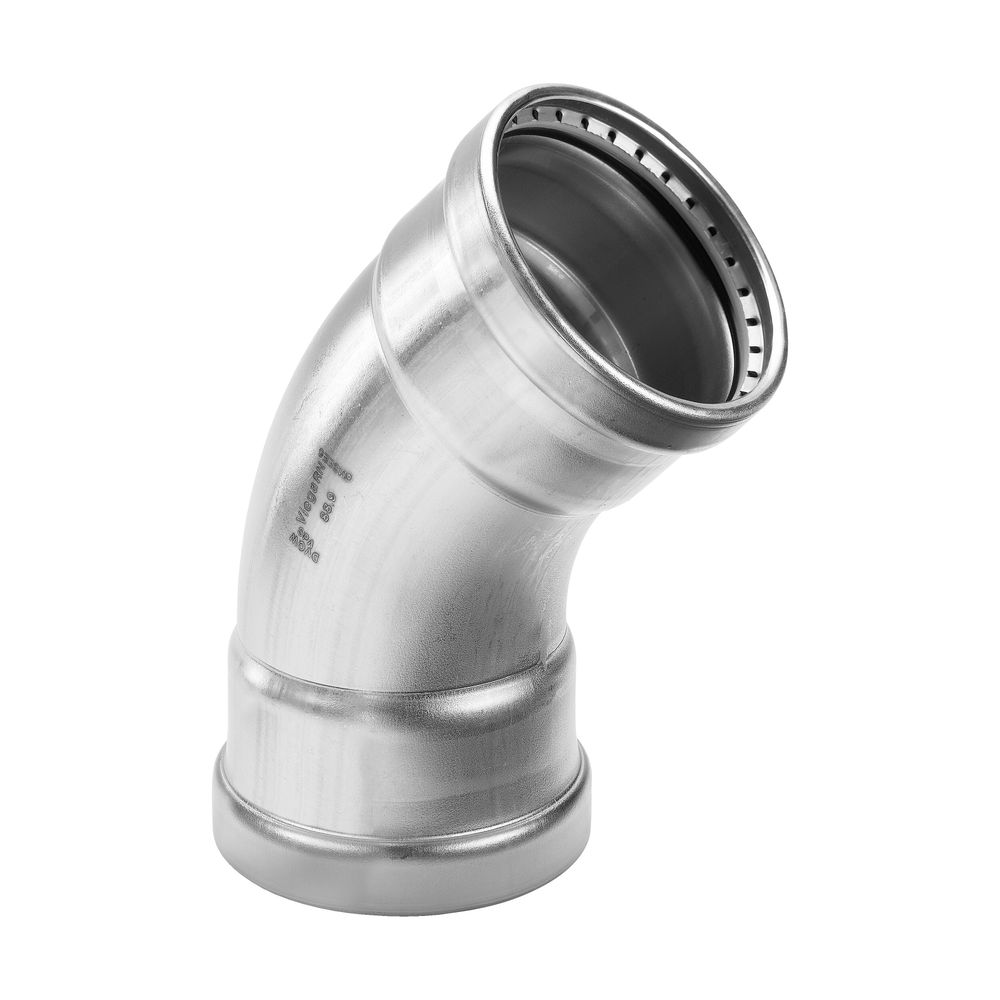 Viega Sanpress Inox XL LF Bogen 45 Grad mit SC-Contur 2326XLLF, labs-frei, 76,1mm, Stahl ... VIEGA-664930 4015211664930 (Abb. 3)