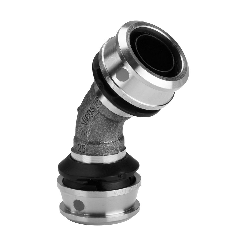 Viega Raxofix Bogen 45 Grad mit SC-Contur 5326, d. 63mm Siliziumbronze... VIEGA-647117 4015211647117 (Abb. 3)
