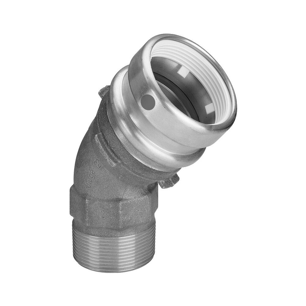 Viega Geopress Übergangsbogen 45 Grad mit SC-Contur 9626.2TW, d. 32mm x R 1", Rotguss... VIEGA-768102 4015211768102 (Abb. 4)