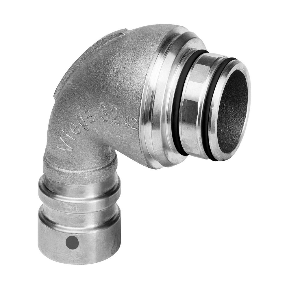Viega Geopress Anschlussbogen 90 Grad mit SC-Contur 9694TW, d. 32mm, Rotguss... VIEGA-767471 4015211767471 (Abb. 4)