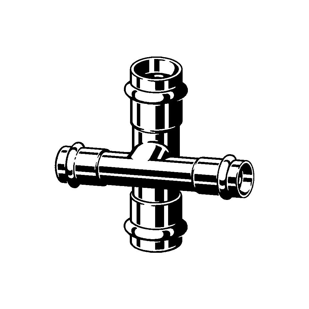 Viega Kreuzstück mit SC Prestabo 1148 in 28x15mm Stahl verzinkt... VIEGA-601171 4015211601171 (Abb. 2)