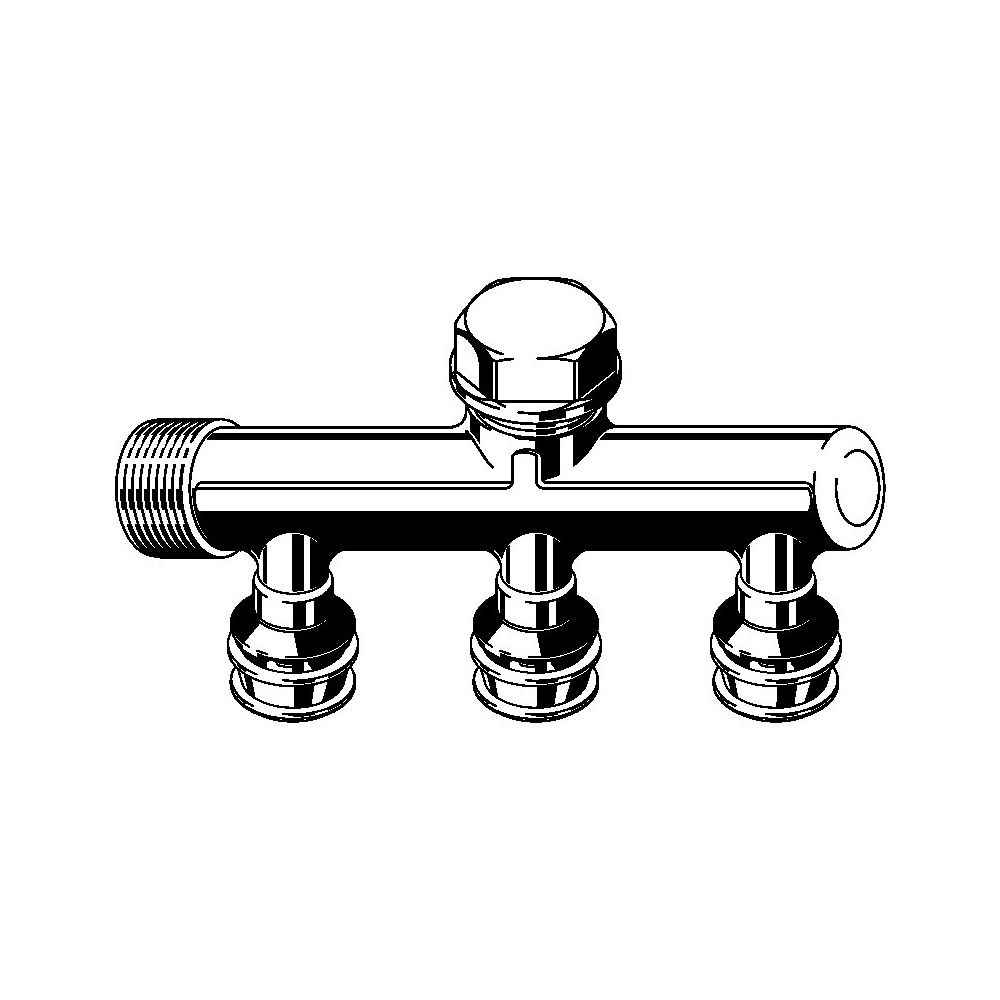 Viega Verteiler mit SC Raxofix 5326.07 in16mmxG3/4-3fach Siliziumbronze... VIEGA-645601 4015211645601 (Abb. 2)