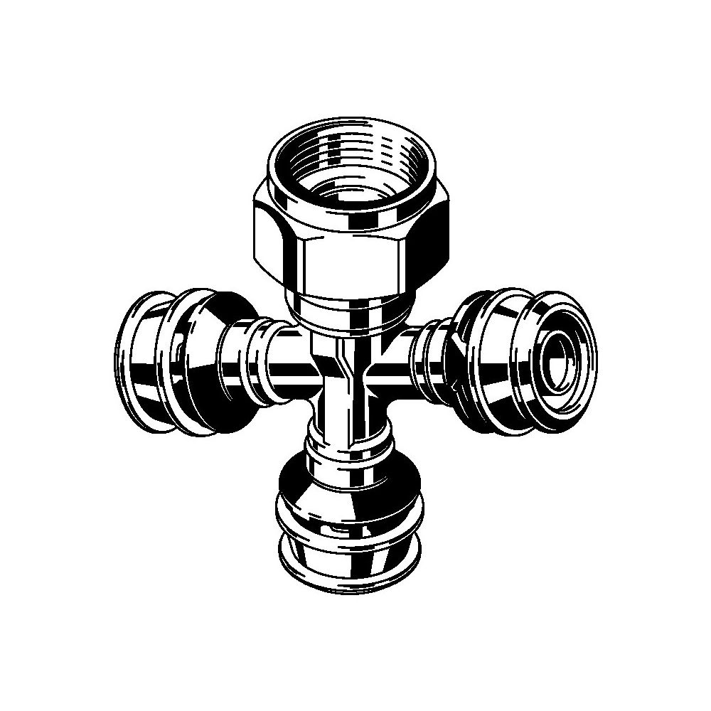 Viega Verteiler mit SC Raxofix 5326.08 in16mmxG3/4-3fach Siliziumbronze... VIEGA-645625 4015211645625 (Abb. 2)