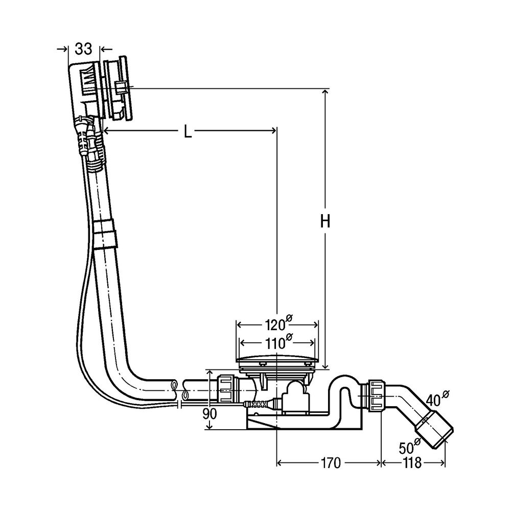 Viega Ab-und Überlauf Rotaplex Trio 6141.60 in 725mmxDN40/50 verchromt... VIEGA-727680 4015211727680 (Abb. 3)