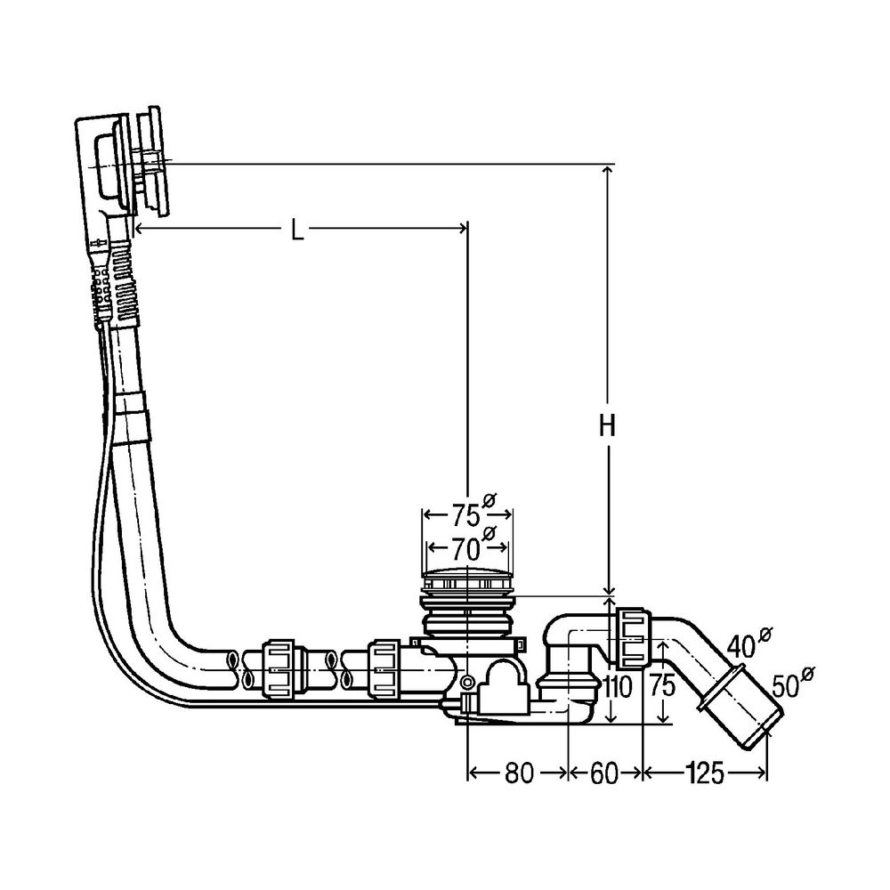 Viega Ab-und Überlauf Multiplex Trio F 6145.6 in 1070mmxDN40/50 verchromt... VIEGA-675479 4015211675479 (Abb. 3)